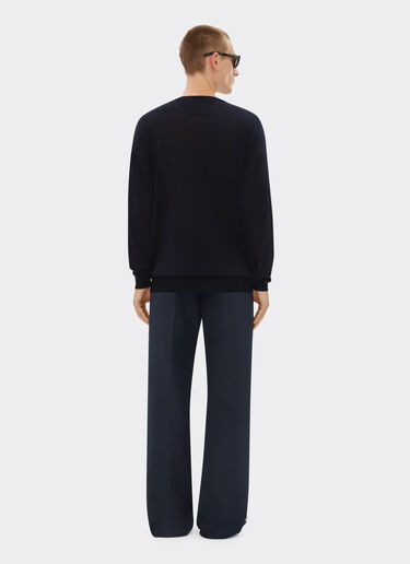 Ferrari Crew-neck jumper in silk and viscose Navy 21850f