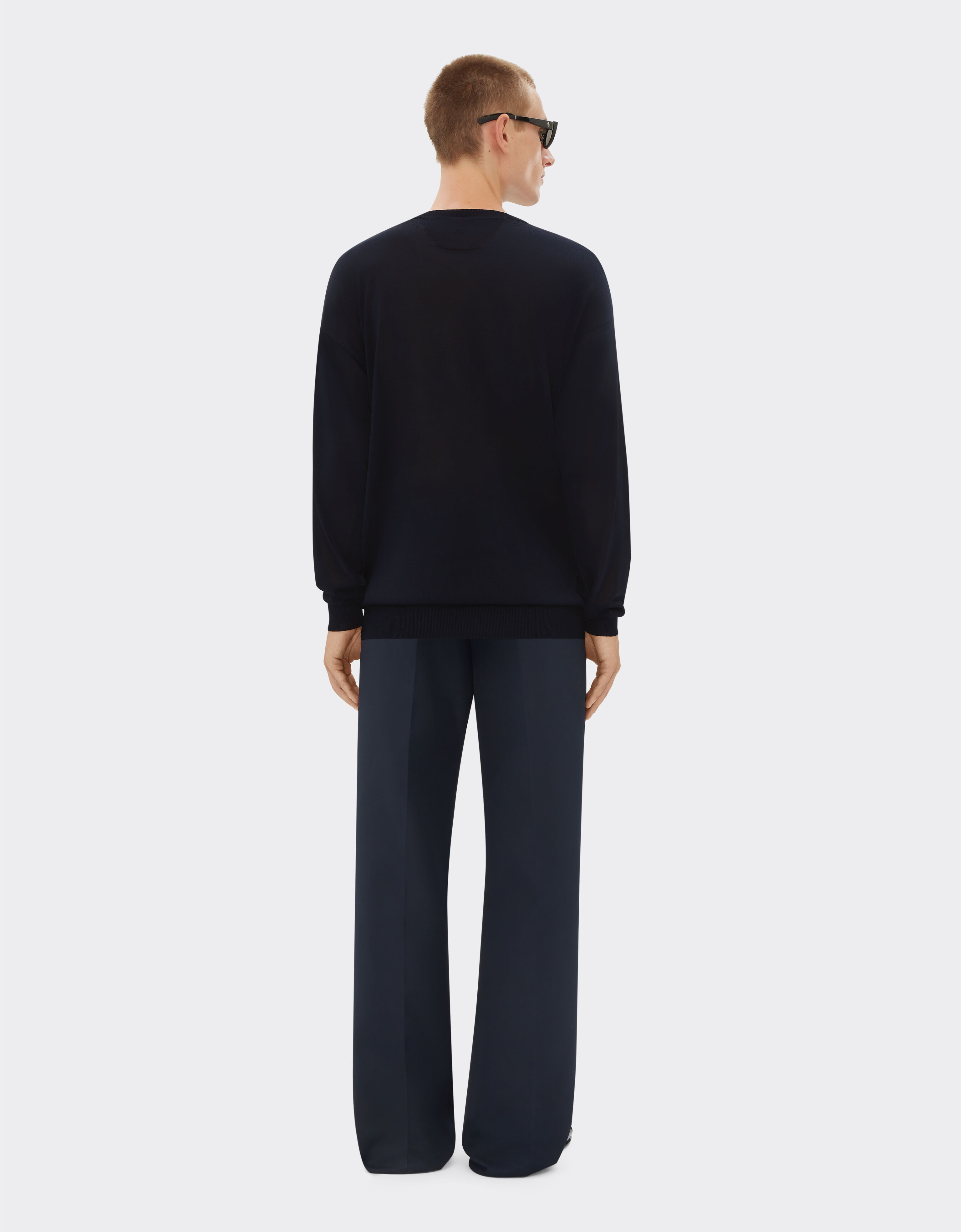 Ferrari Crew-neck jumper in silk and viscose Navy 21850f