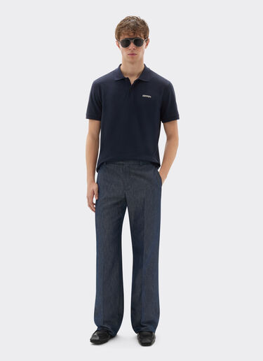 Cotton polo shirt with Ferrari logo Ferrari Cotton polo shirt with Ferrari logo Navy 21277f