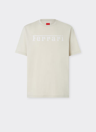 Ferrari Cotton T-shirt with Ferrari logo Chalk 21179f