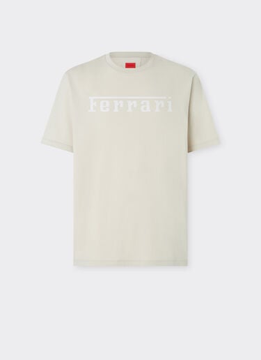 Cotton T-shirt with Ferrari logo Ferrari Cotton T-shirt with Ferrari logo Chalk 21179f