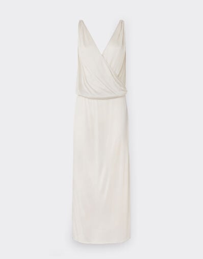 Ferrari Sleeveless dress in silk jersey Ecru 22174f
