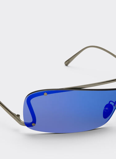 Ferrari Ferrari sunglasses with blue mirror dark grey lens Silver F1008f