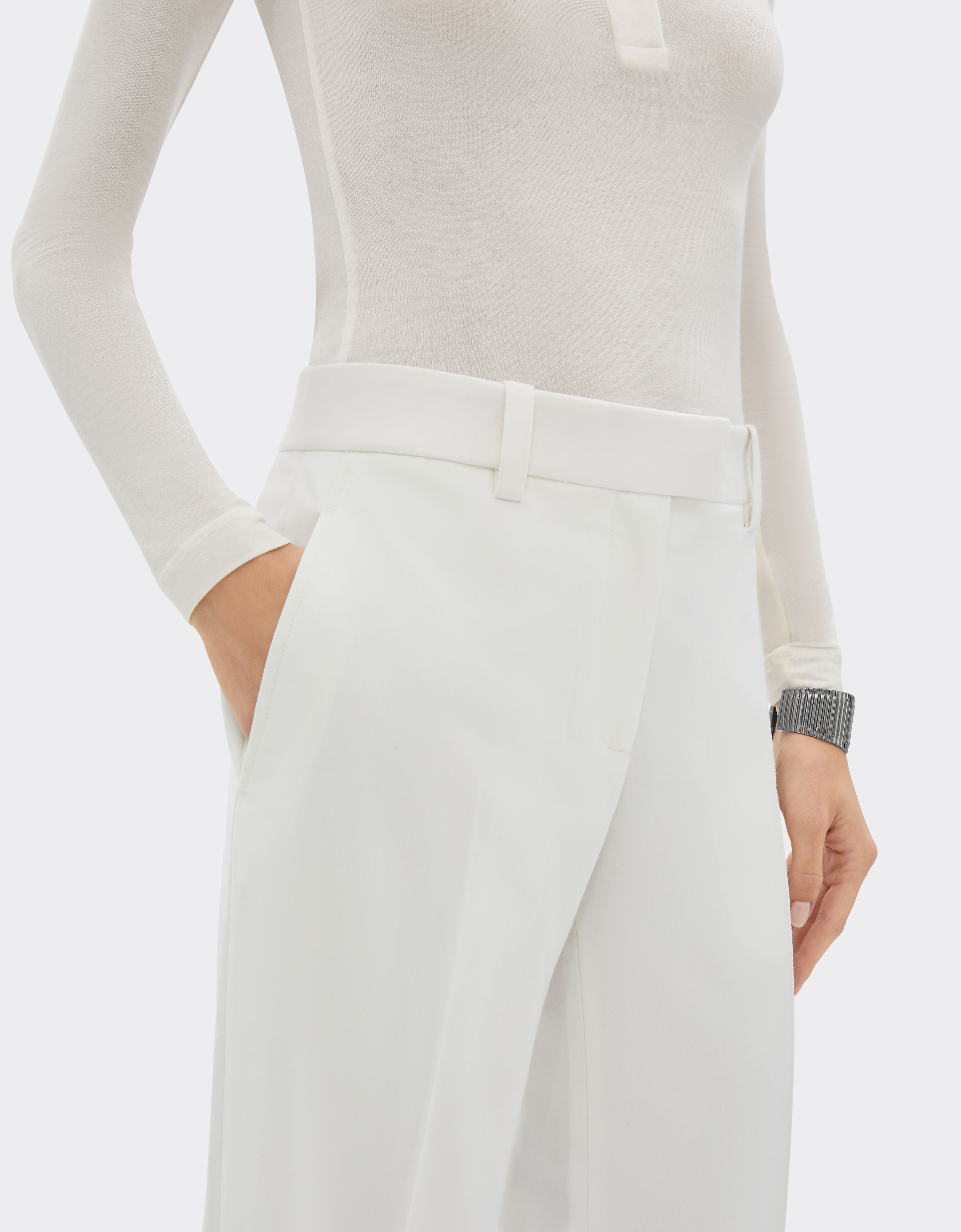 Ferrari Wool foulé trousers Ivory 20991f