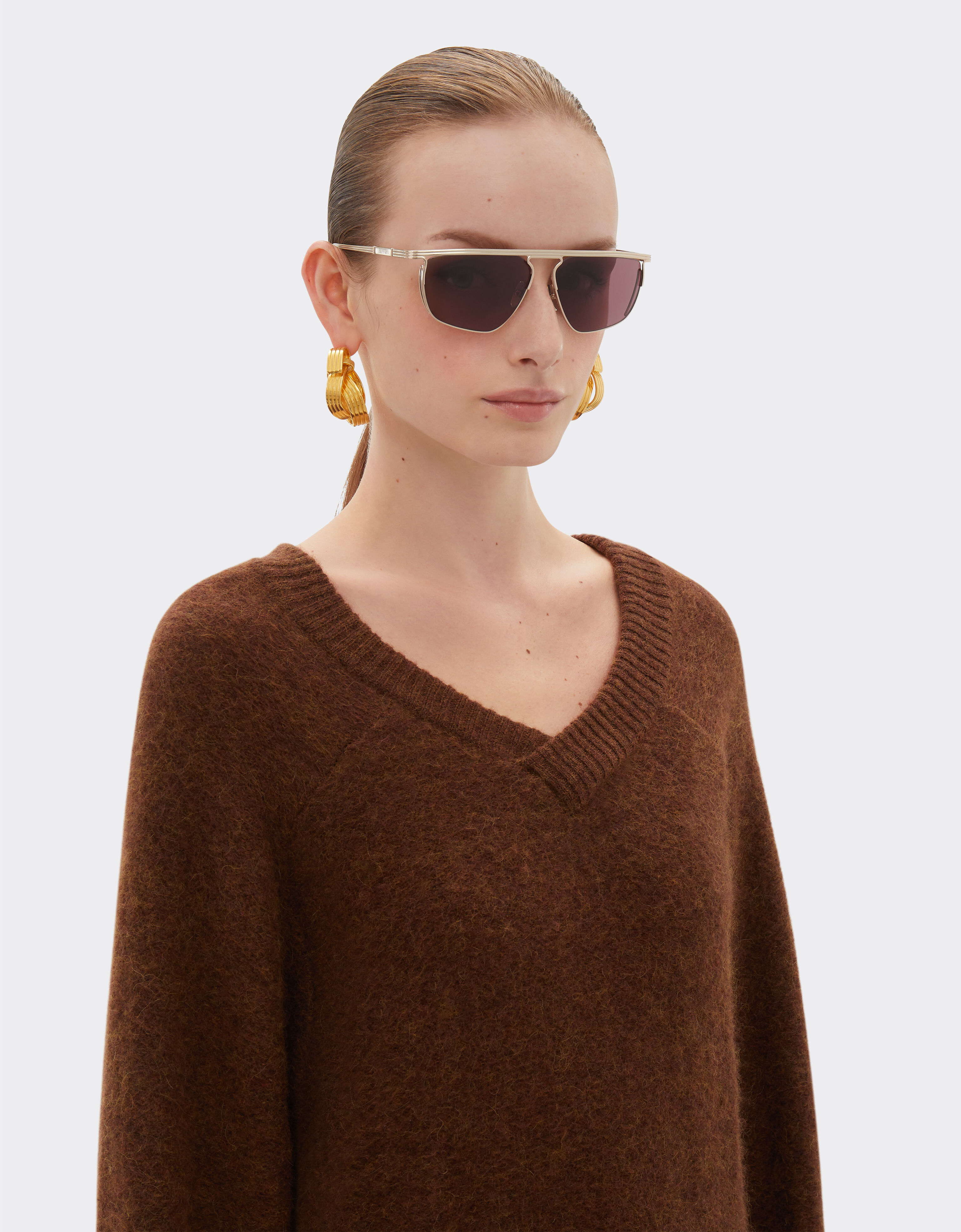 Ferrari Ferrari sunglasses in gold-tone titanium with exclusive Contrast Pro™ lenses Gold F1521f