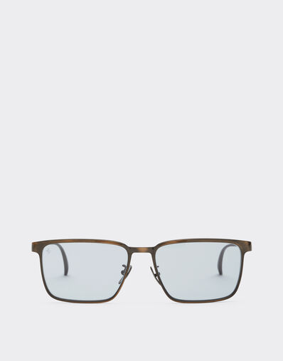 Ferrari Ferrari sunglasses in  brushed gray/brownmetal  with light gray crystal lenses Grey LA0LEf