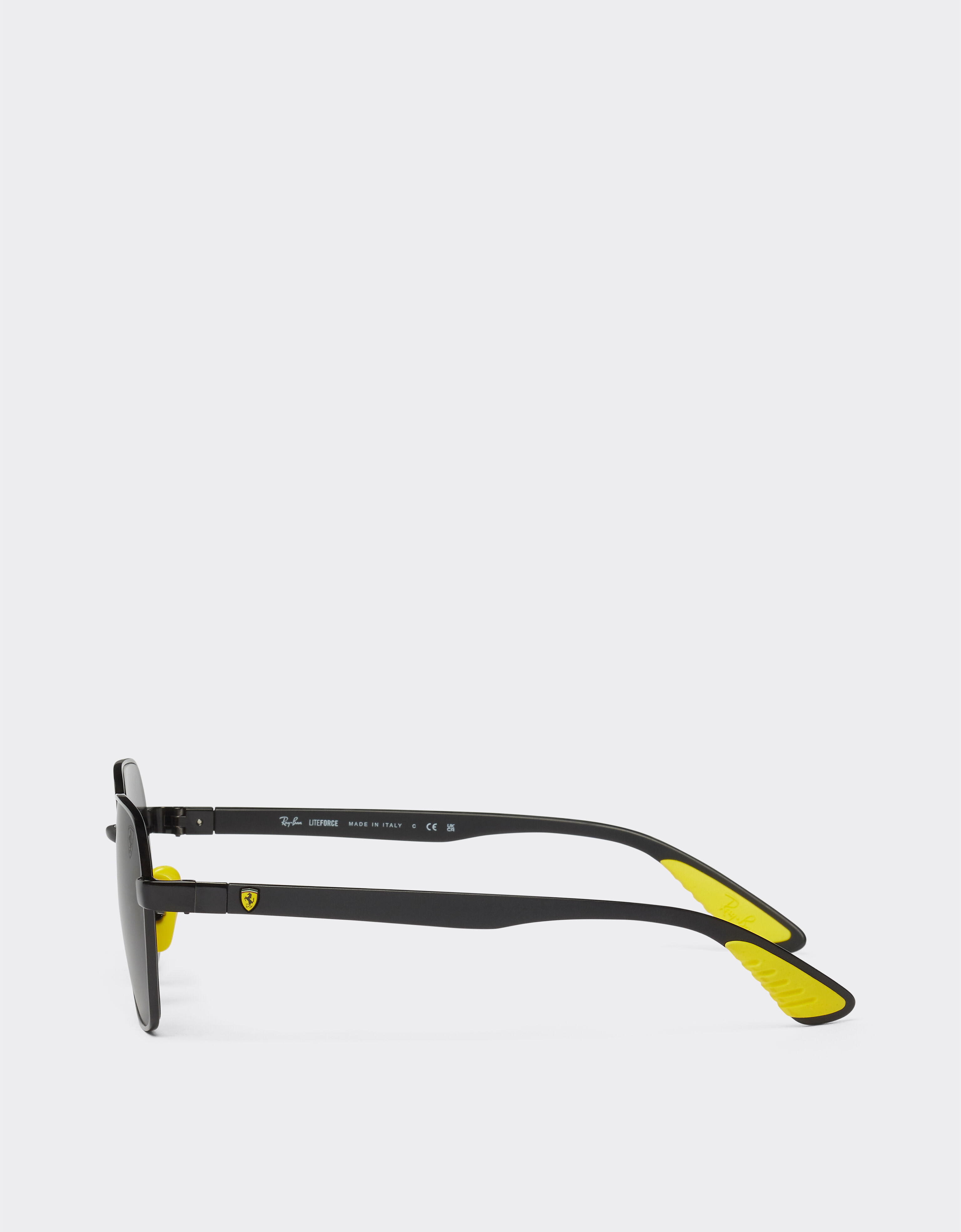 Ferrari Ray-Ban für Scuderia Ferrari Sonnenbrille 0RB3794M aus schwarzem Metall mit grauen Gläsern Schwarz F1301f