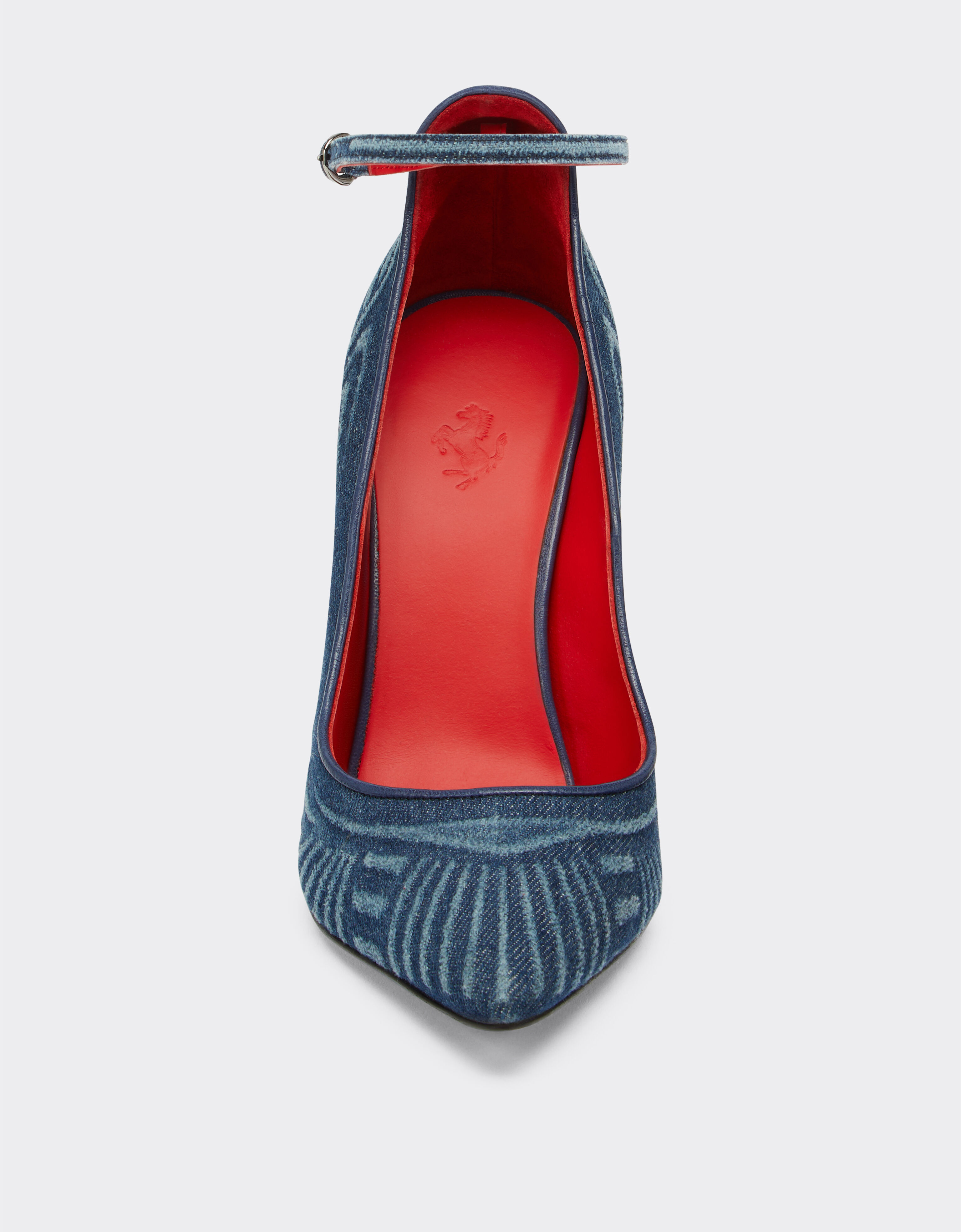 Ferrari Zapato de salón en denim con pulsera y motivo de librea Denim claro 21109f