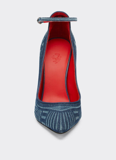 Ferrari Court shoes in denim with strap and livery motif Light Denim 21109f
