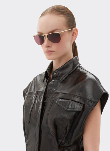 Ferrari Ferrari sunglasses in gold-tone metal with exclusive burgundy lens Gold F1533f