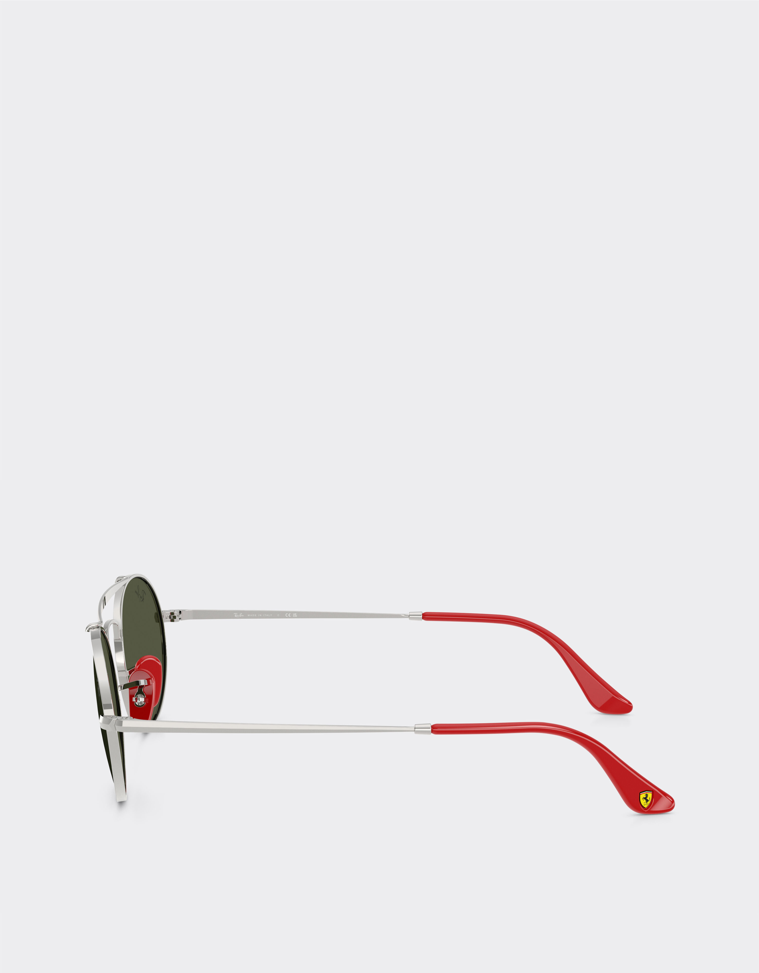 Ferrari Ray-Ban for Scuderia Ferrari RB3775M in silver and red metal with green lenses Silver LA0ECf