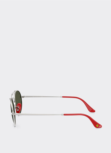 Ferrari Ray-Ban for Scuderia Ferrari RB3775M in silver and red metal with green lenses Silver LA0ECf