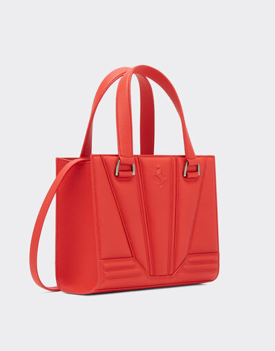 Ferrari Mini tote bag Ferrari GT Bag en cuir foulonné Rosso Dino 20333f