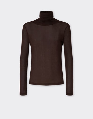Ferrari High-neck jersey top Espresso 49888f