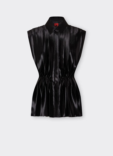 Ferrari Pleated shirt in liquid satin Black 21631f