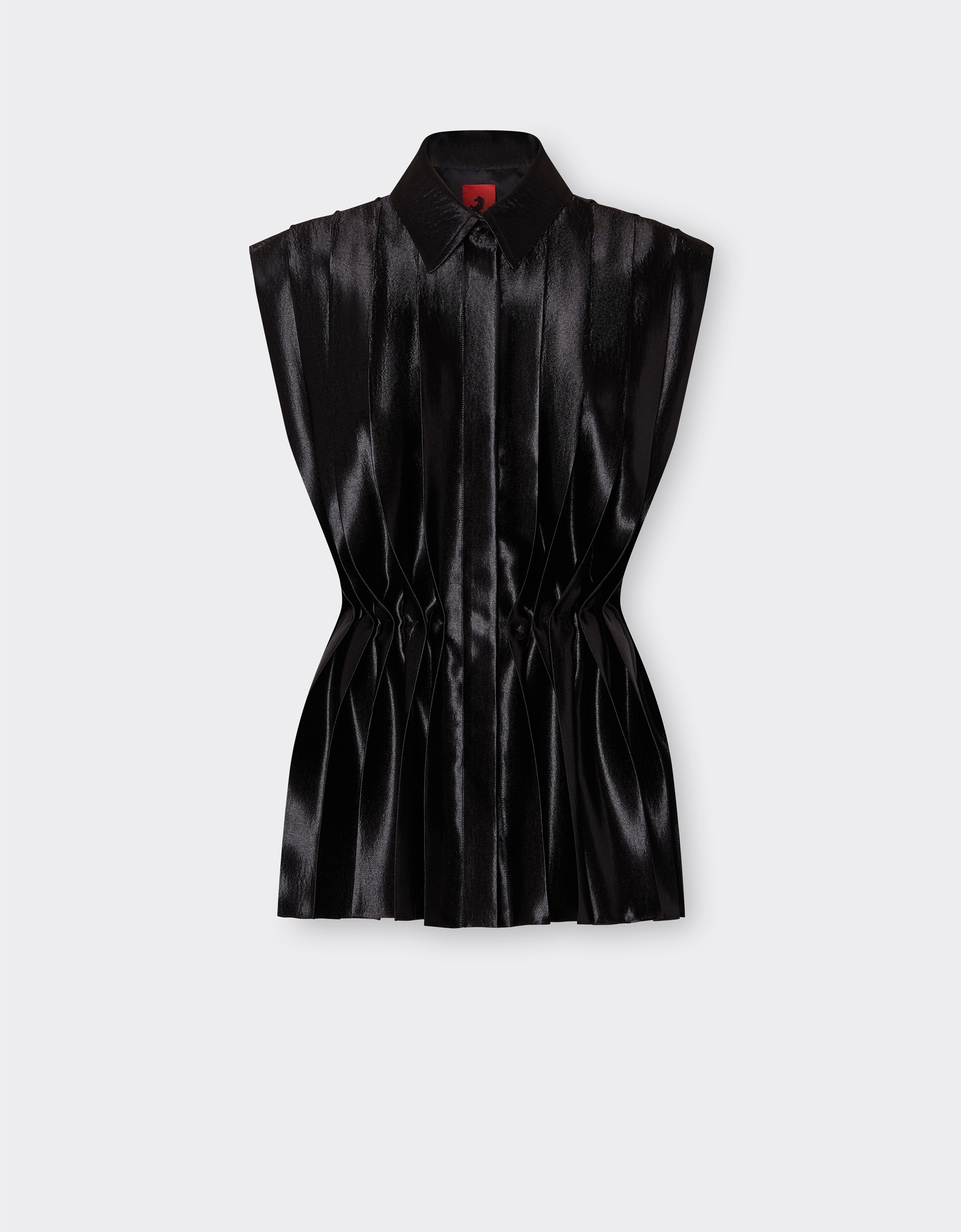 Ferrari Pleated shirt in liquid satin Black 21631f