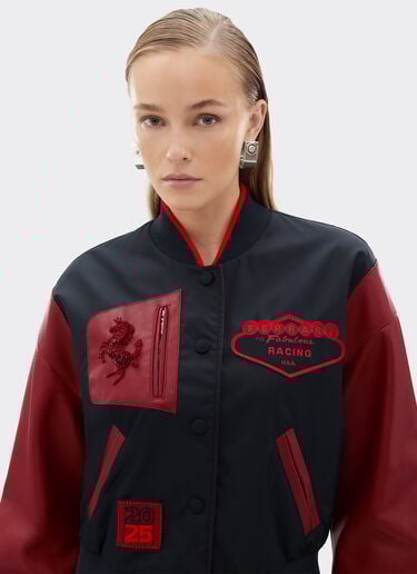 Ferrari Bomber jacket in Q-Cycle® nylon and leather Navy 50890f