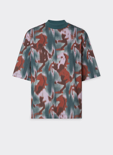 Ferrari T-shirt with Cavallino Ikat print Peacock 22670f