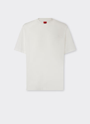 Ferrari T-shirt in cotone con logo Ferrari Bianco Ottico 21135f