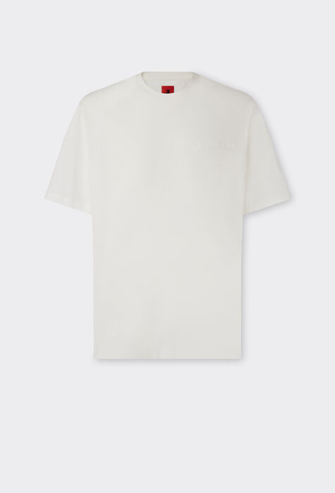 Ferrari T-Shirt aus Baumwolle mit Ferrari-Maxilogo Optisch Weiß 47036f