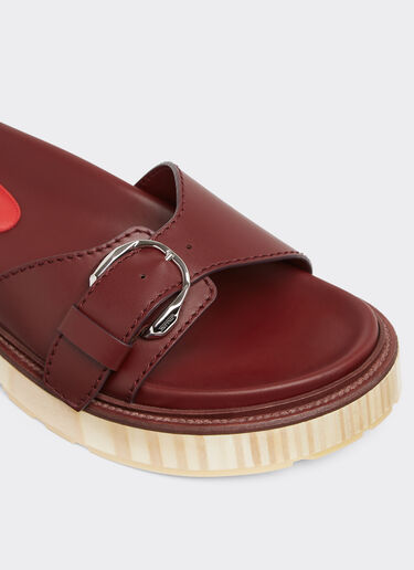 Ferrari Coulisseau en cuir avec semelle en bois Rouge Maison 22132f