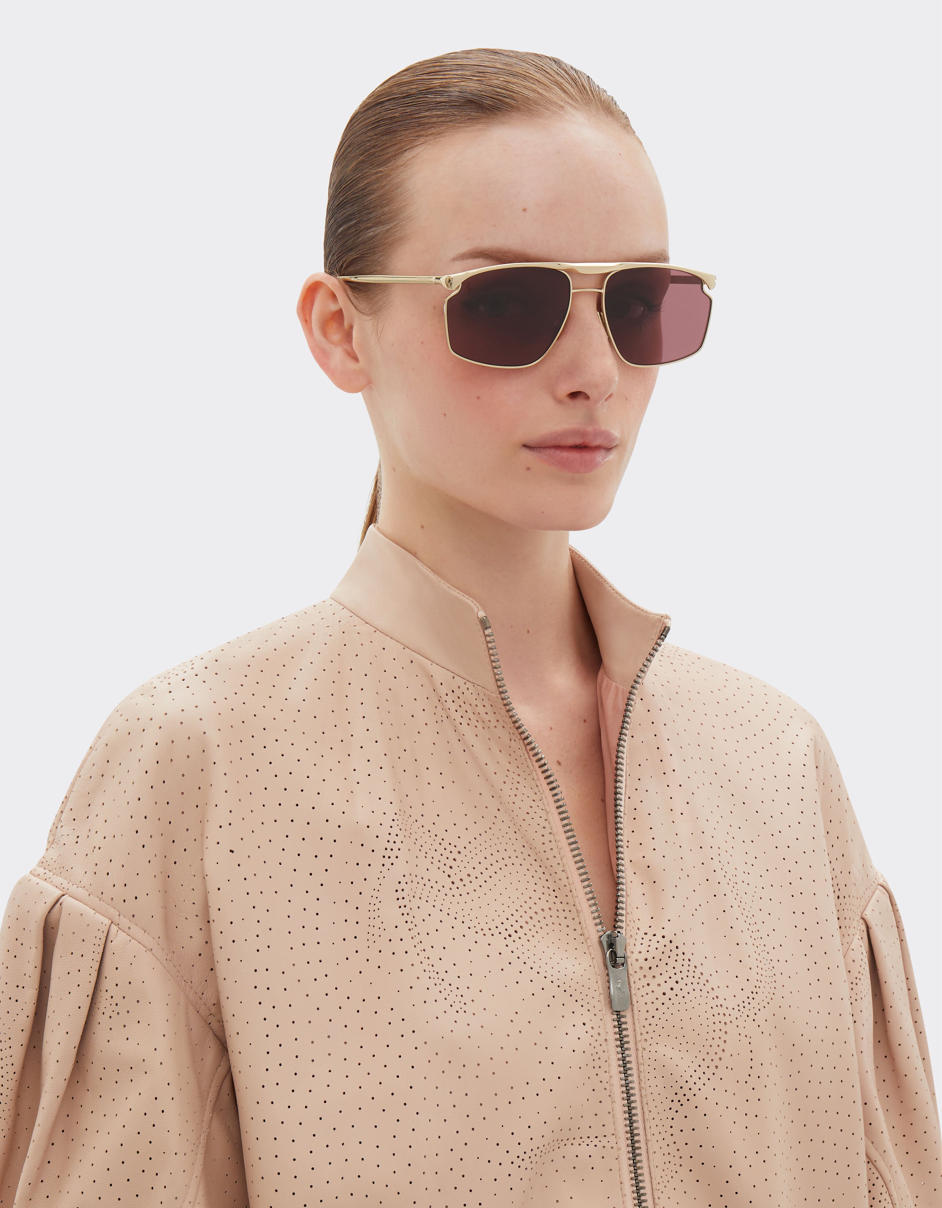 Ferrari Ferrari sunglasses in gold-tone metal with exclusive Contrast Pro™ lenses Gold F1537f