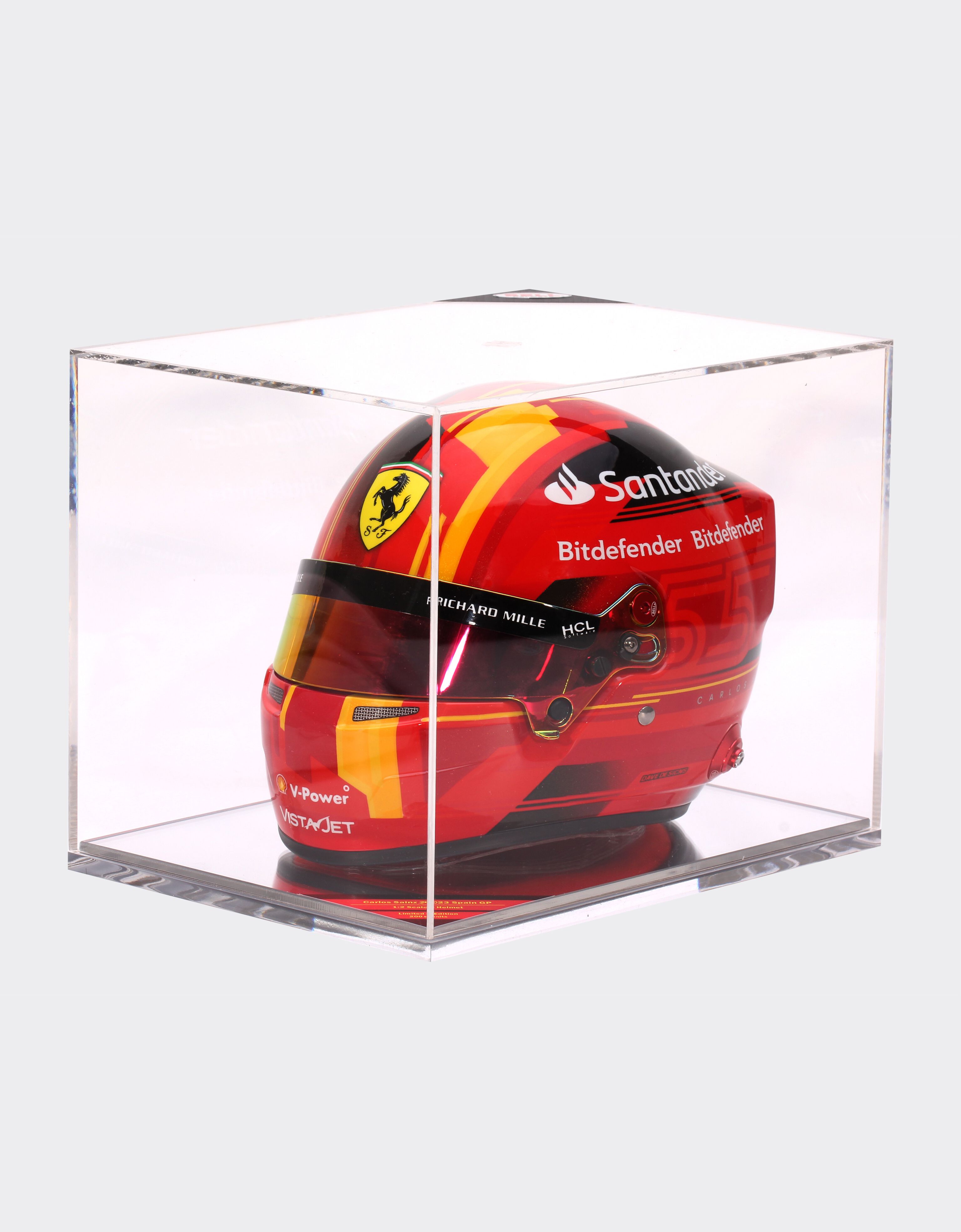 Ferrari 1:2 比例的 Carlos Sainz 迷你头盔 - 巴塞罗那特别版 红色 F0902f