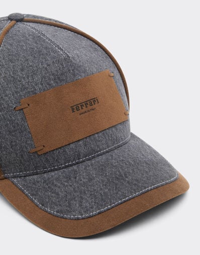 Ferrari Gorra de béisbol de denim y Alcantara® Granite Gray 50186f