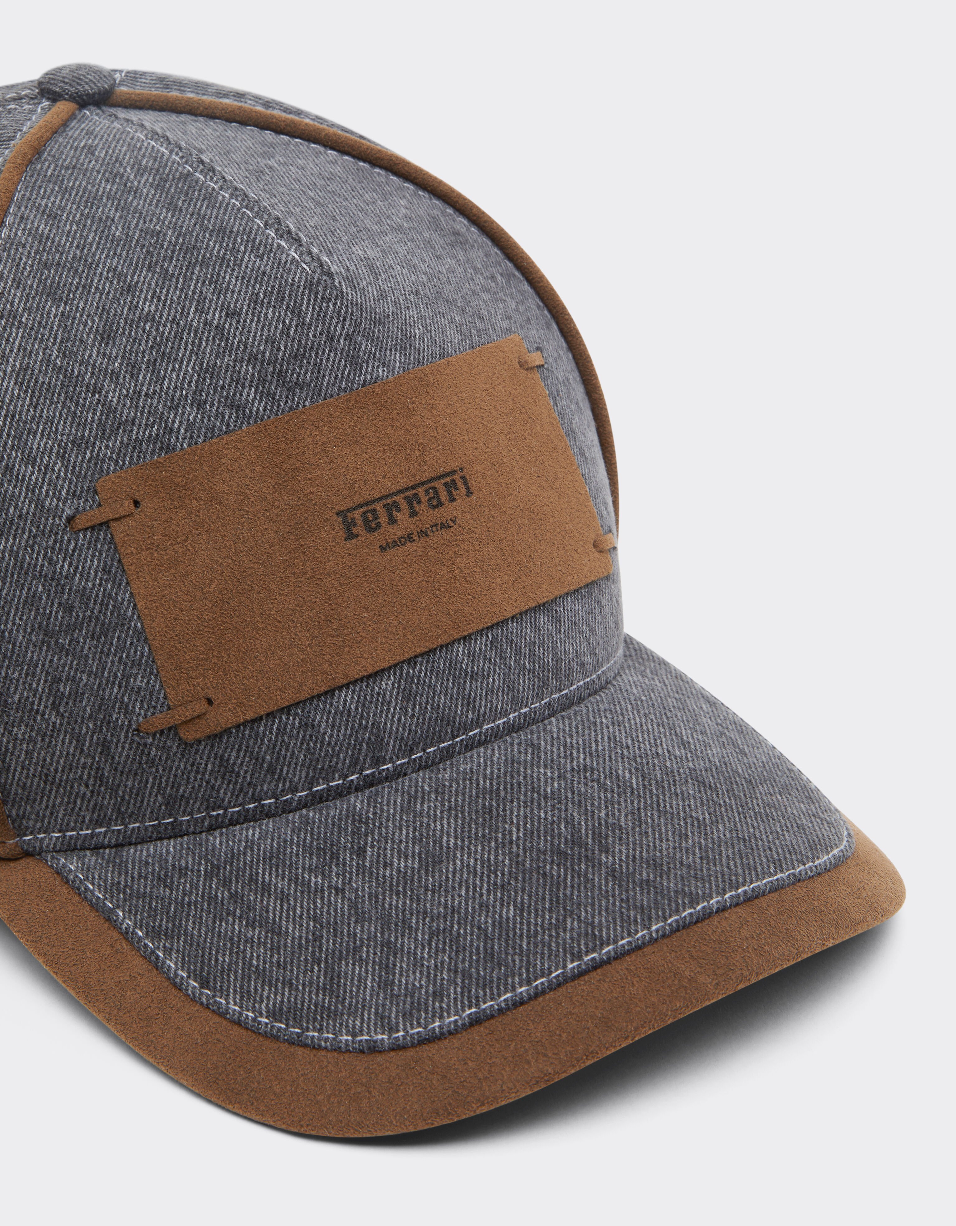 Ferrari Denim and Alcantara®baseball cap Granite Gray 50186f