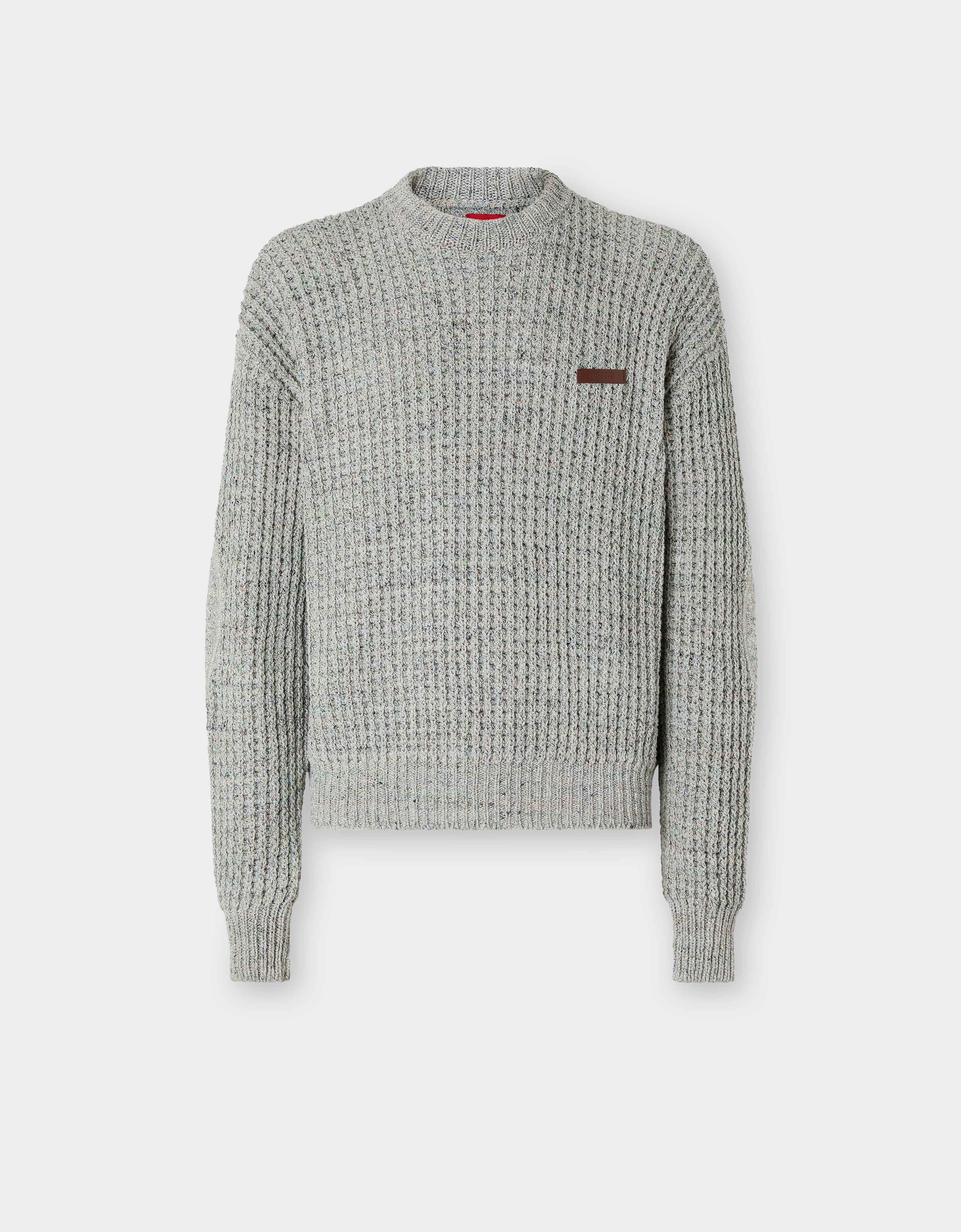 Ferrari Denim-effect crew-neck jumper Beige CKMCN0013KCO0008f