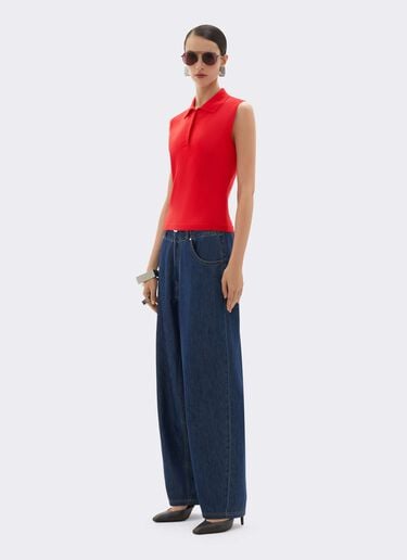 Polo sin mangas de cachemira y seda Ferrari Polo sin mangas de cachemira y seda Rosso Magma CKWPO0004KWS0006f