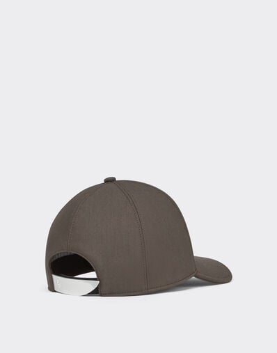 Ferrari Crepe Baseball Cap with Embroidered Logo Moka CANCP0055WWO0016f