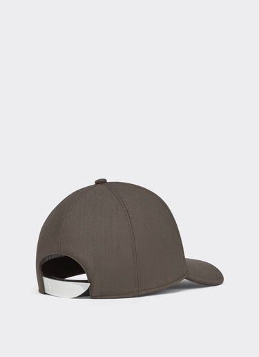 Crepe Baseball Cap with Embroidered Logo Ferrari Crepe Baseball Cap with Embroidered Logo Moka CANCP0055WWO0016f