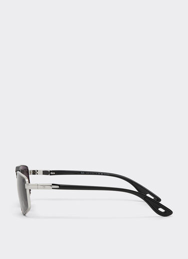 Ferrari Ray-Ban for Scuderia Ferrari RB3776M in silver and black metal with polarised dark grey lenses Silver LA0EHf
