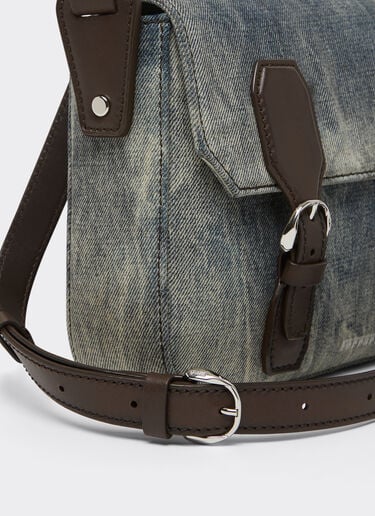 Ferrari Sac messager en denim acidulé Blu Denim 51330f