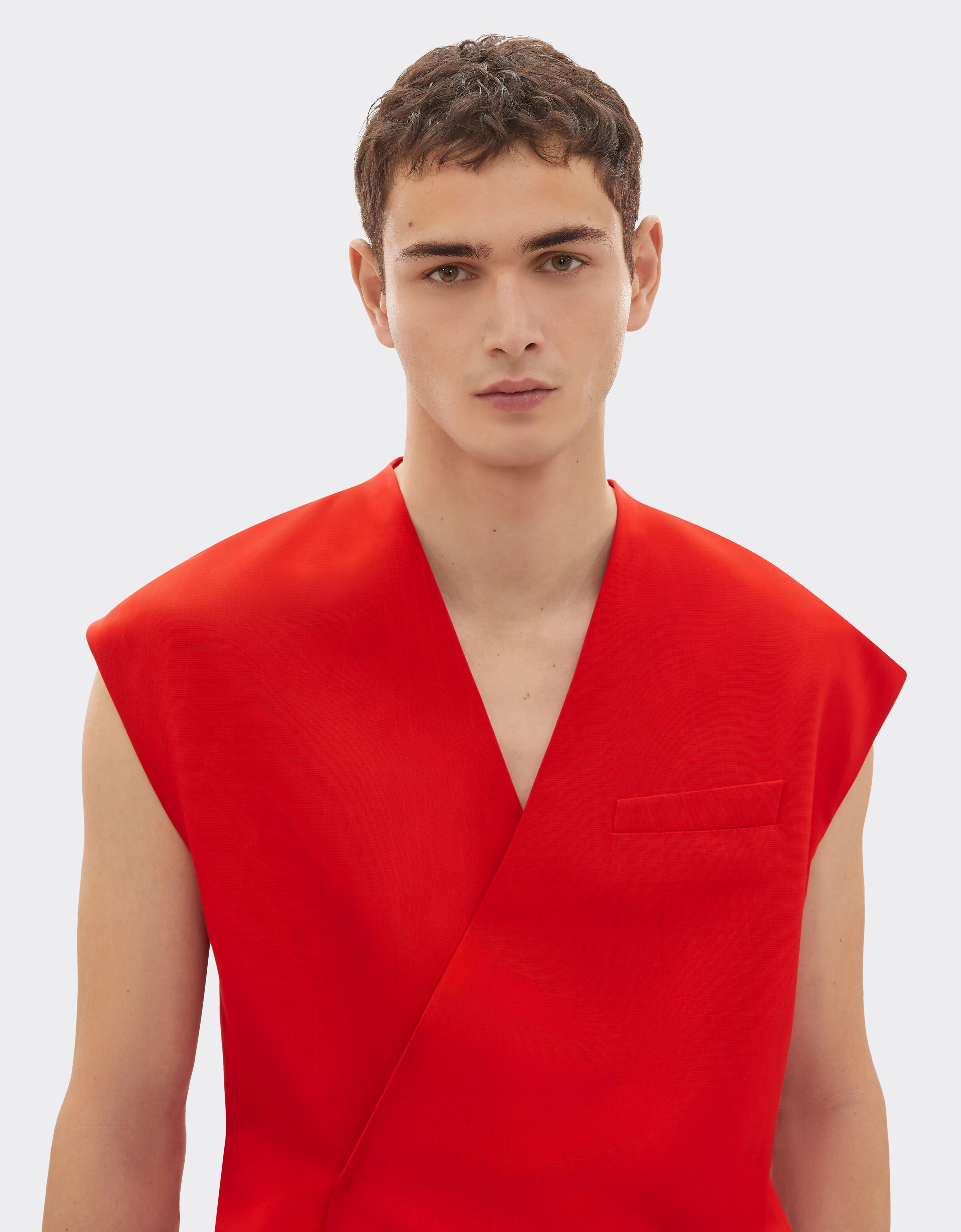 Ferrari Faille moiré waistcoat Rosso Magma 50902f