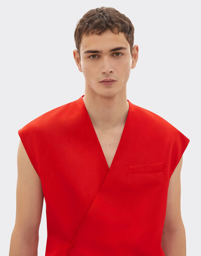 Ferrari Faille moiré waistcoat Rosso Magma 50902f