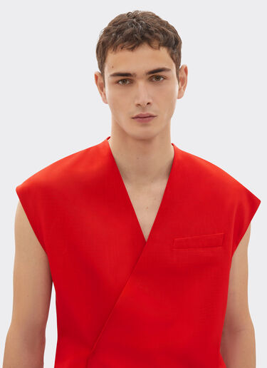 Ferrari Gilet en faille moiré Rosso Magma 50902f