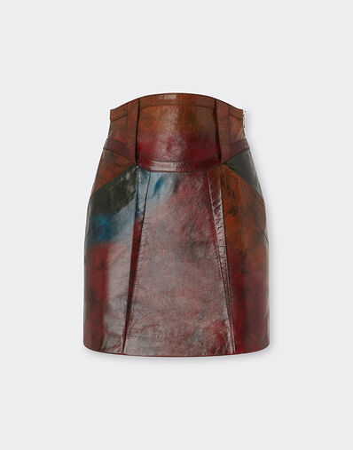 Ferrari Misted leather mini skirt Camel 49243f