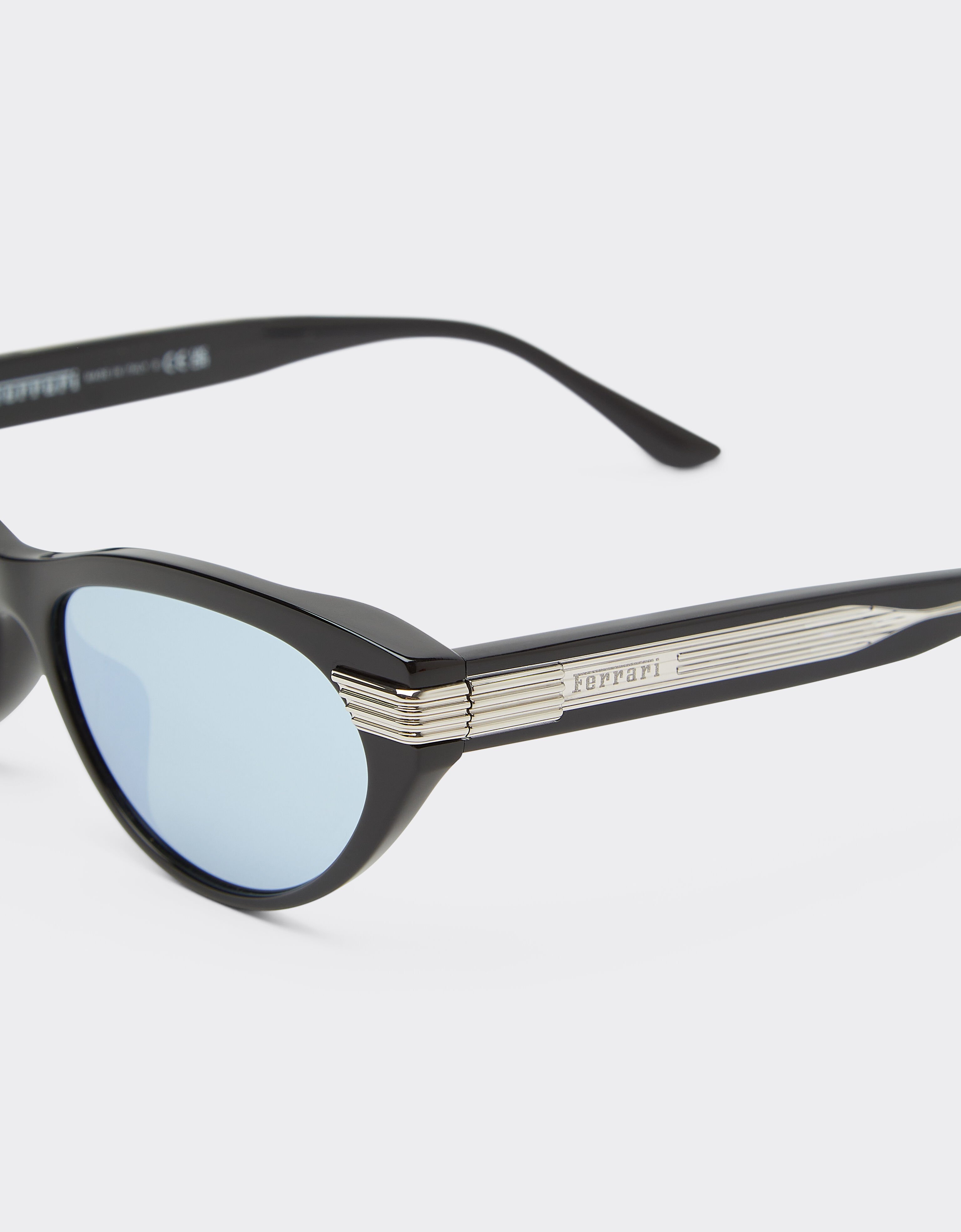 Ferrari Ferrari sunglasses in shiny blackacetate with gray mirrored lenses Black LA0EXf