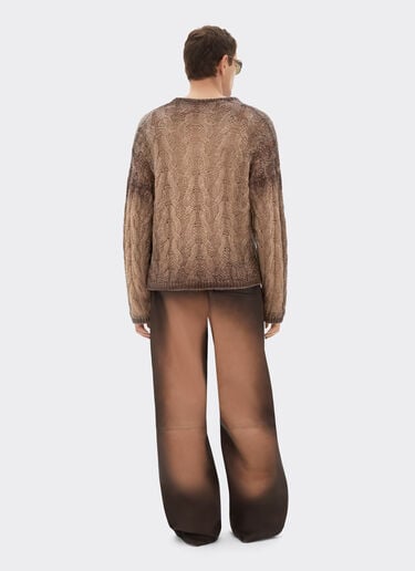 Ferrari Pantalon en cuir aérographié Marrone Scuro 51436f