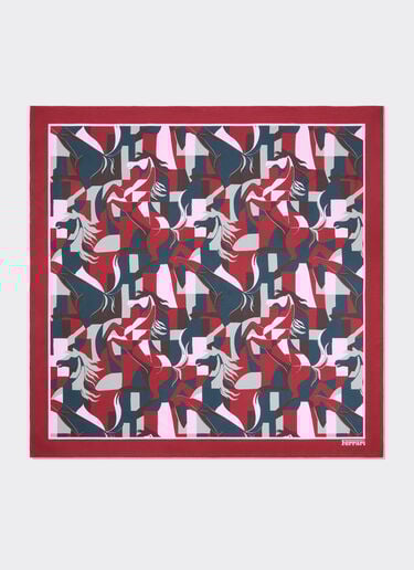 Silk yoke with color block Cavallino print Ferrari Silk yoke with color block Cavallino print Peacock 22716f