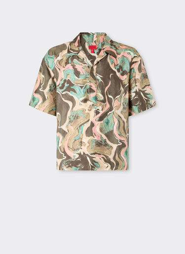 Silk shirt with Marble Horse print Ferrari Silk shirt with Marble Horse print Verde Cachi 50803f