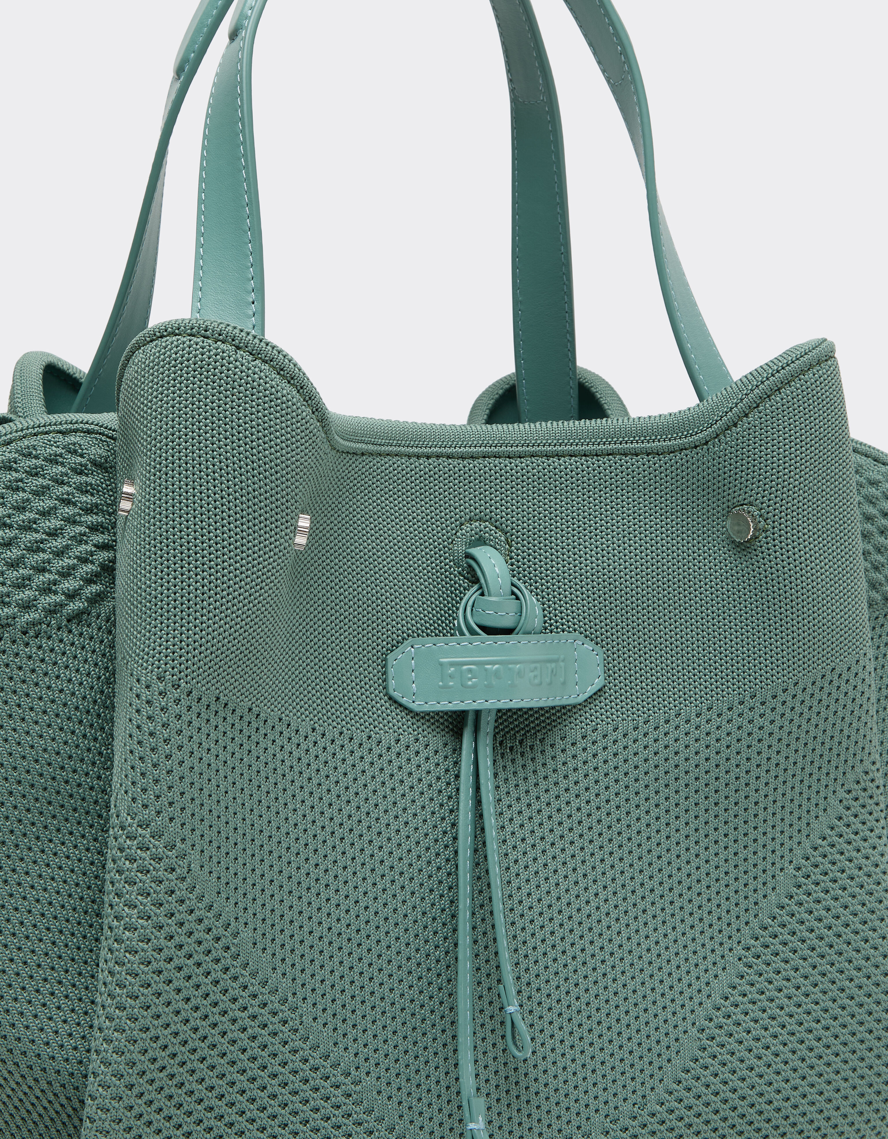 Ferrari Ferrari small tote bag in mesh and leather Granite Green 50416f
