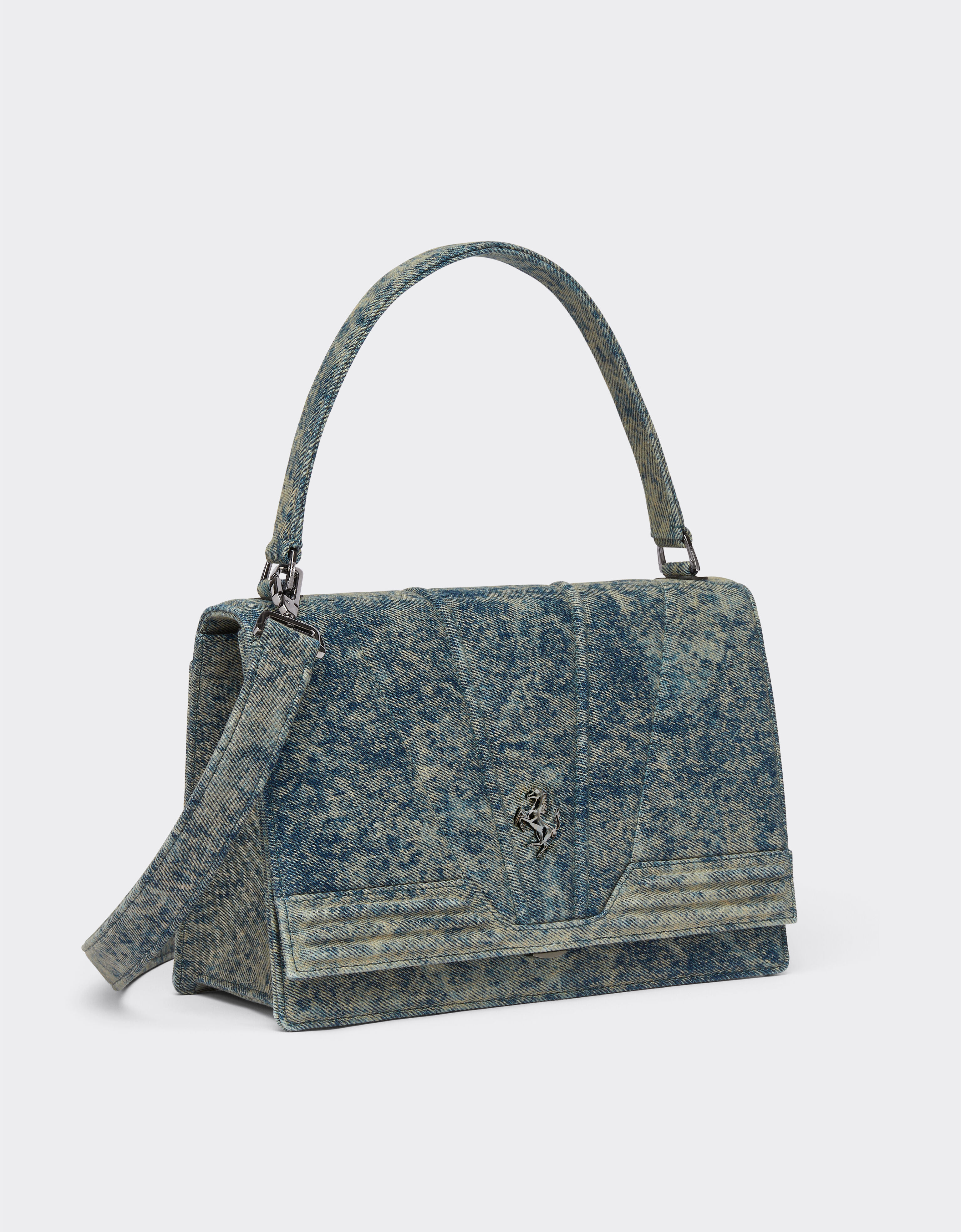 Sac a main Ferrari GT Bag en denim en Jean fonce Ferrari