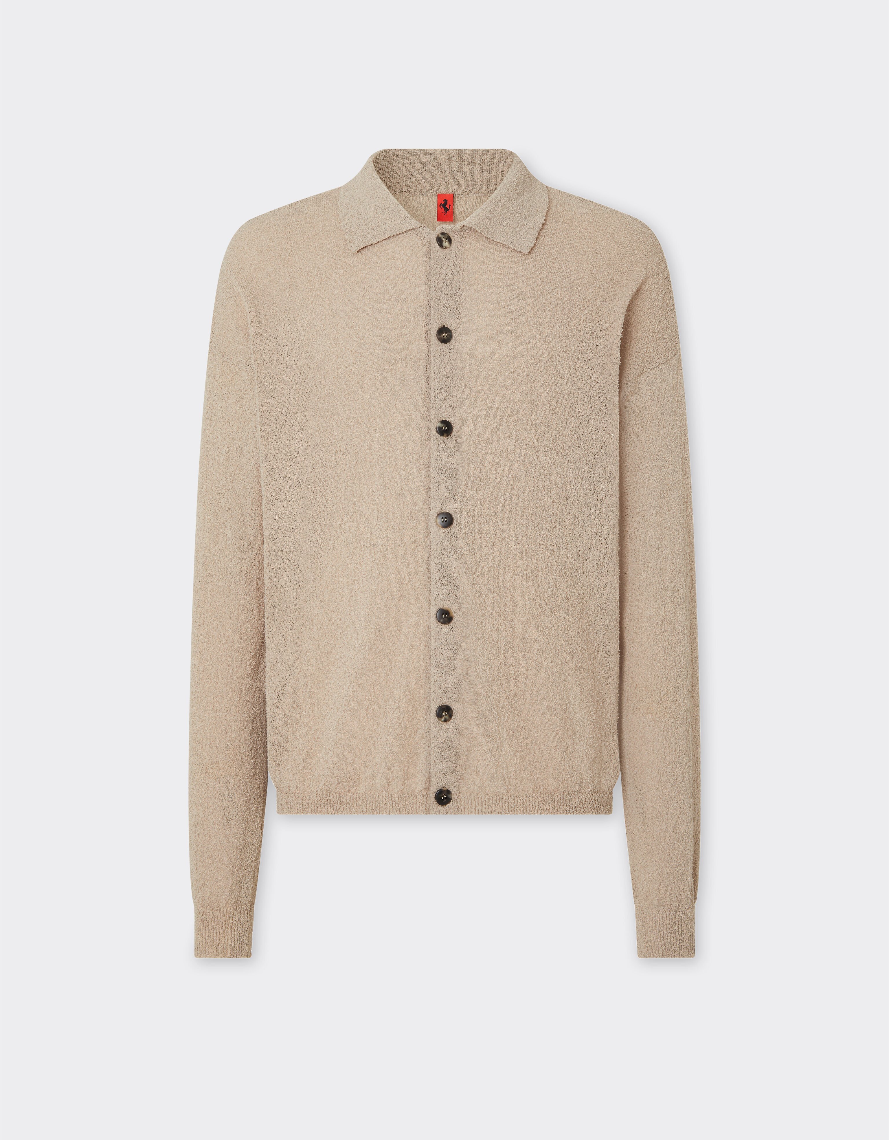 Ferrari Cardigan in cotton-blend fabric Ecru 21836f