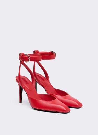 Leather Heeled Sandal Ferrari Leather Heeled Sandal Rosso Magma CSWSA0011XL00003f