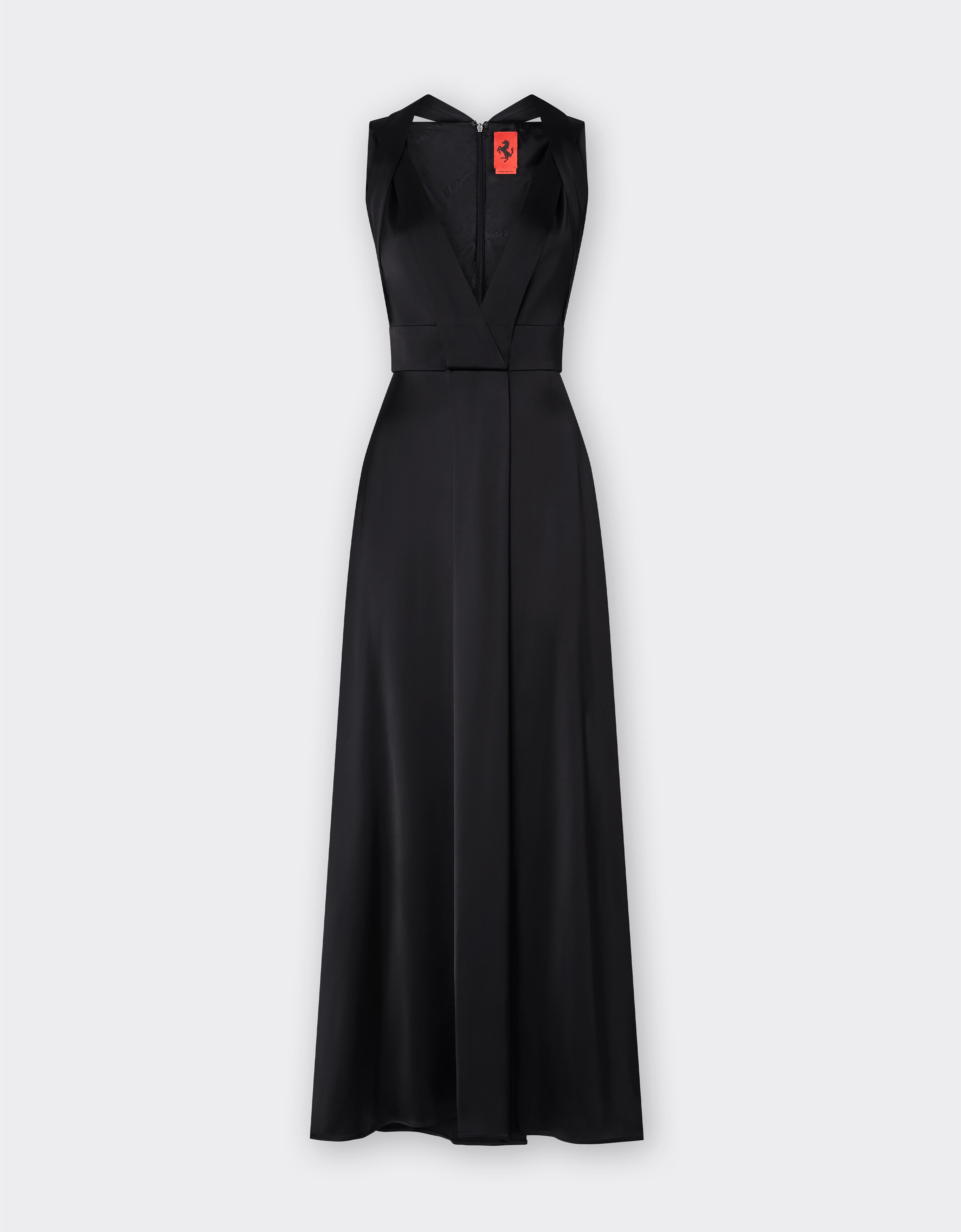 Ferrari Vestido largo de sarga satinada elástica Negro 21633f