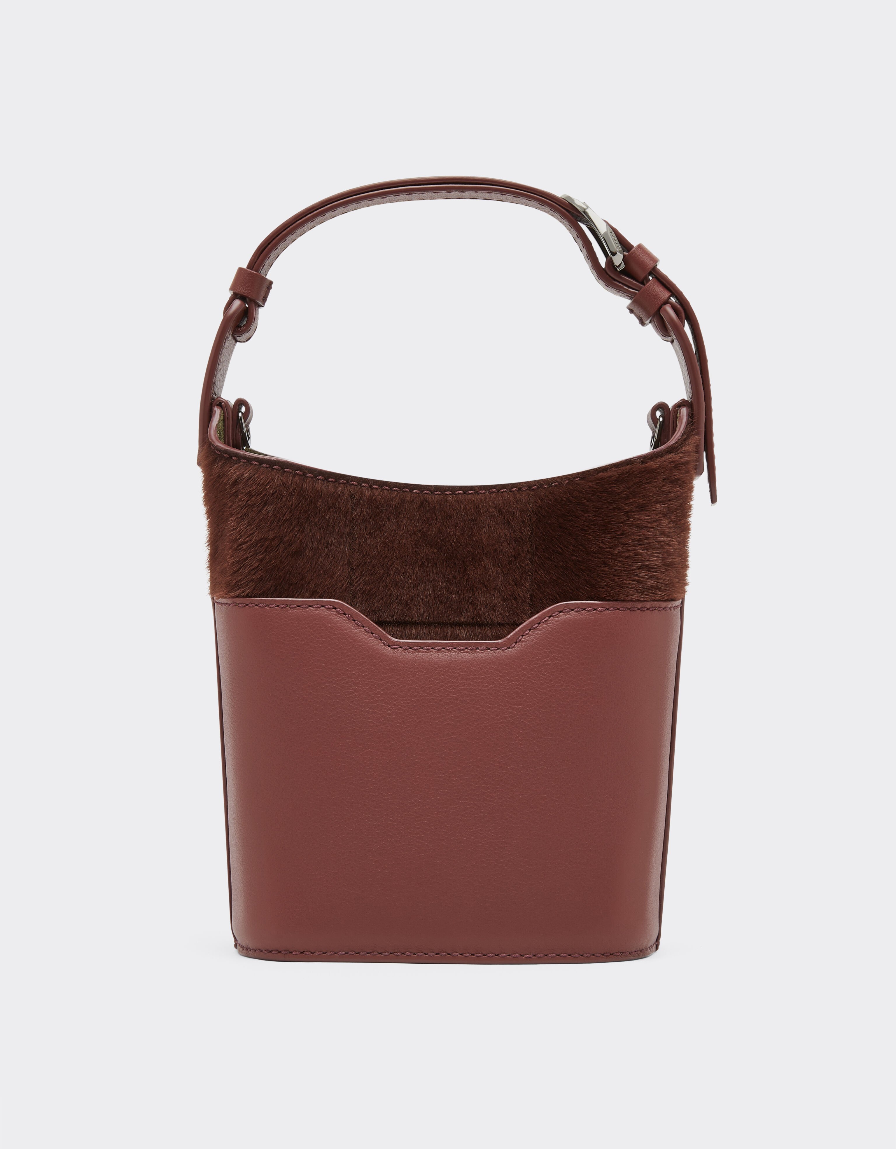 Ferrari Mini shearling bucket bag Espresso 49267f