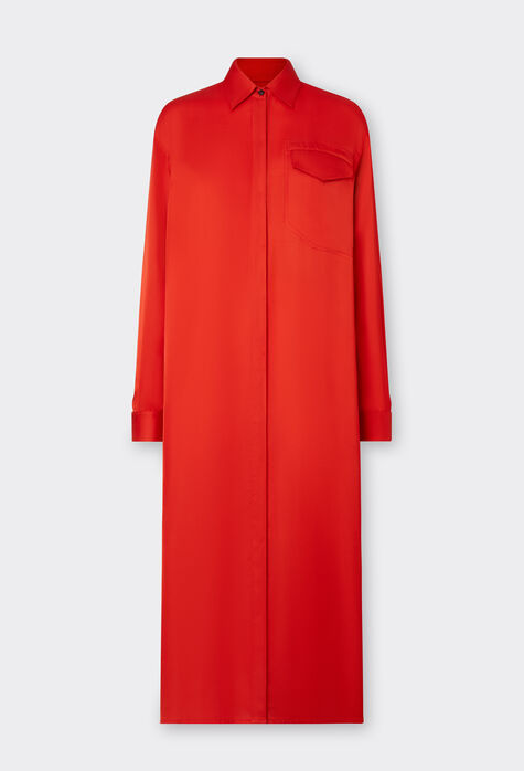 Ferrari Solid-colour silk shirt dress Nude 20744f